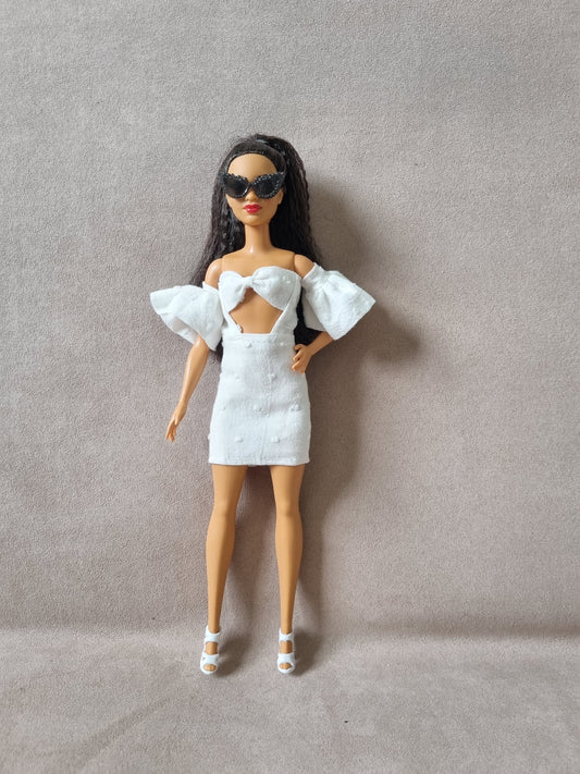 White dress for barbie , 11.5' doll.