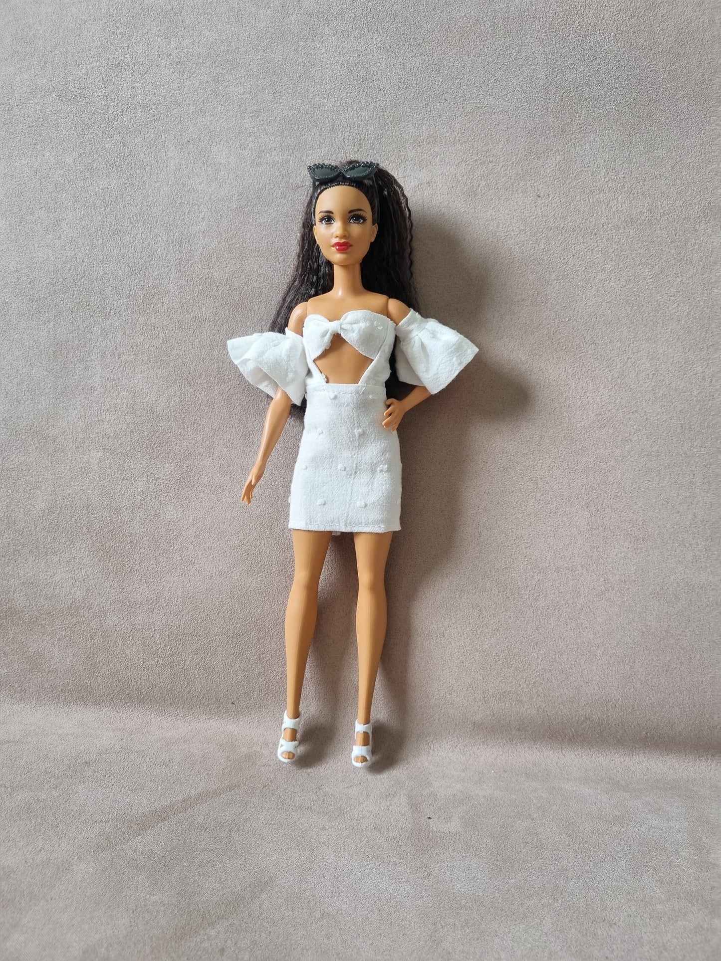 White dress for barbie , 11.5' doll.