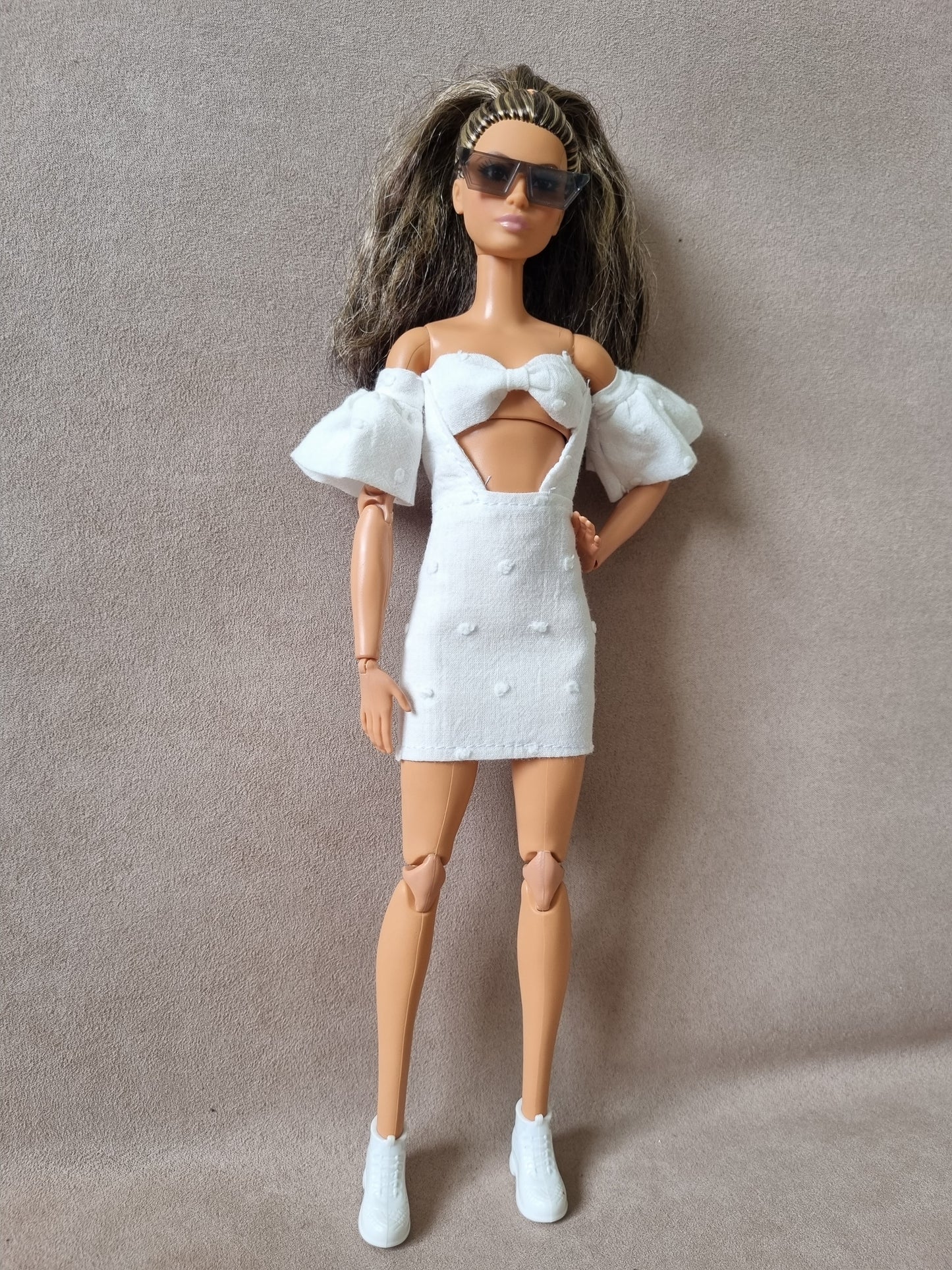 White dress for barbie , 11.5' doll.