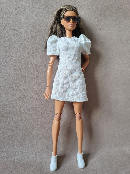 White dress for barbie , 11.5' doll.