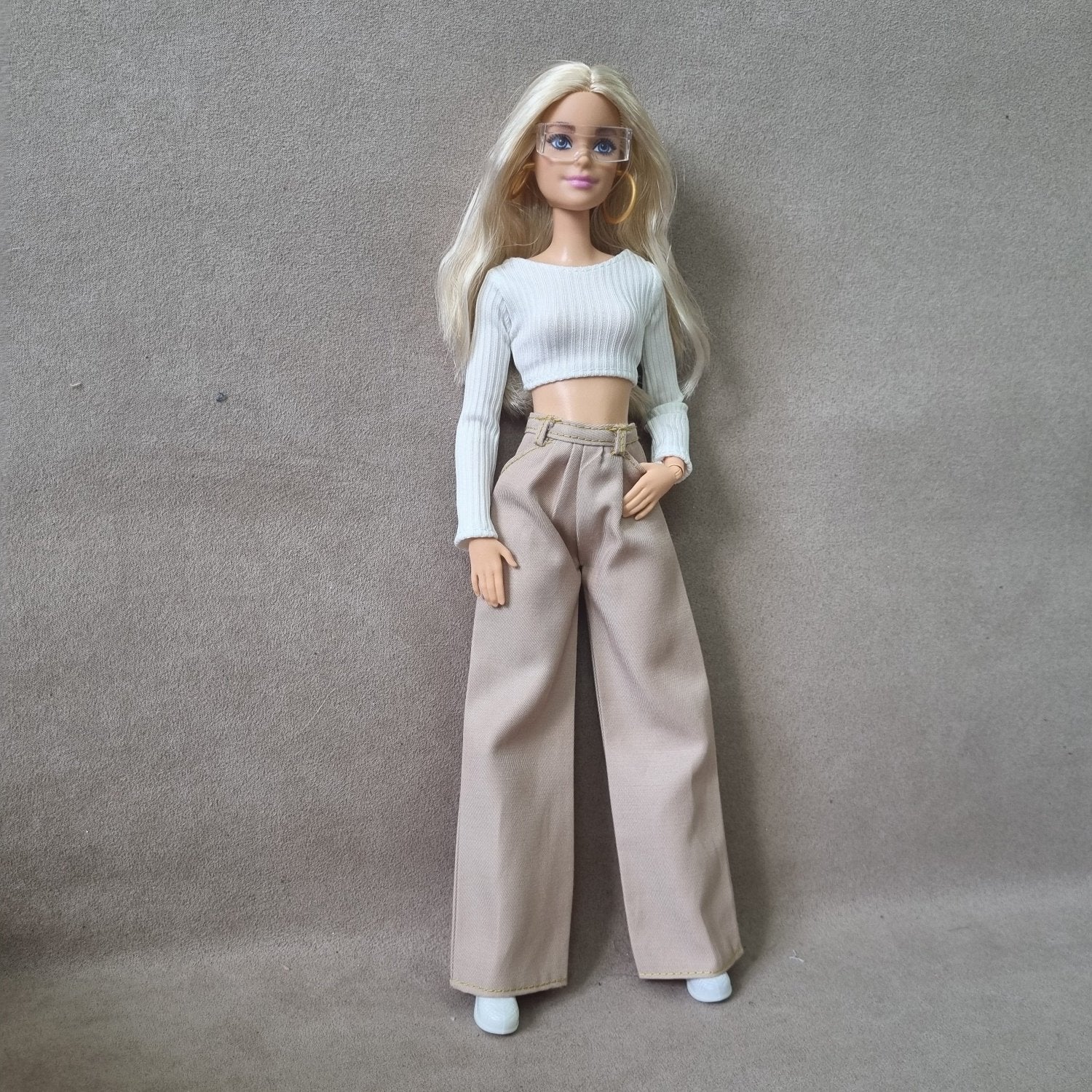 White top and Pants handmade for Barbie doll.