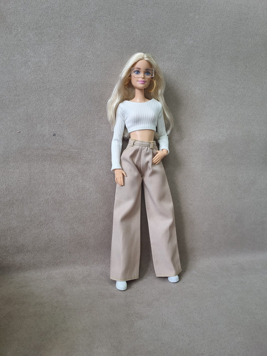 White shirt and Pants for Barbie doll