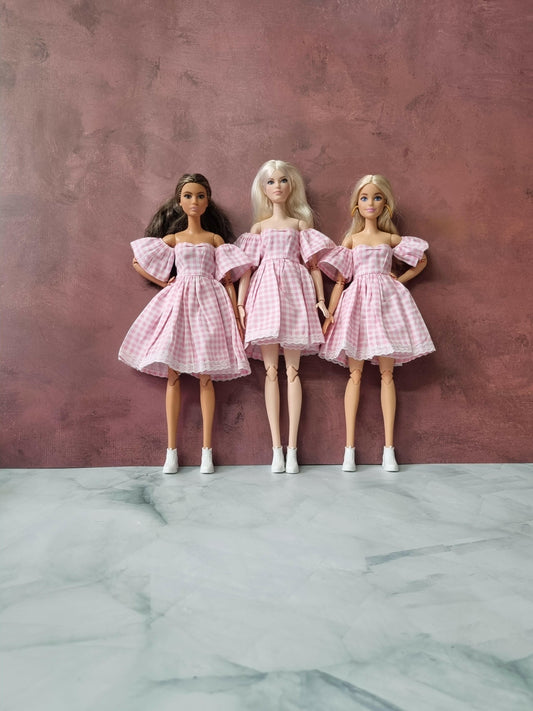 Pink dress for barbie , 11.5' doll.