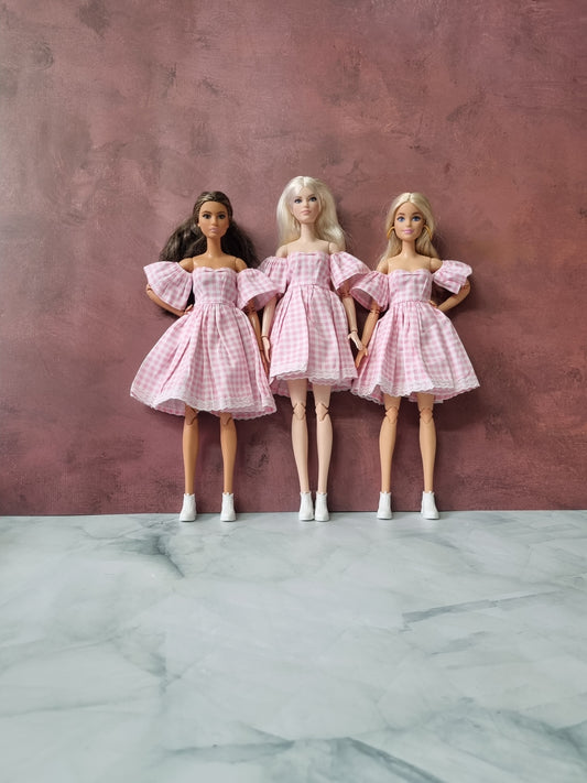 Pink dress for barbie , 11.5' doll.