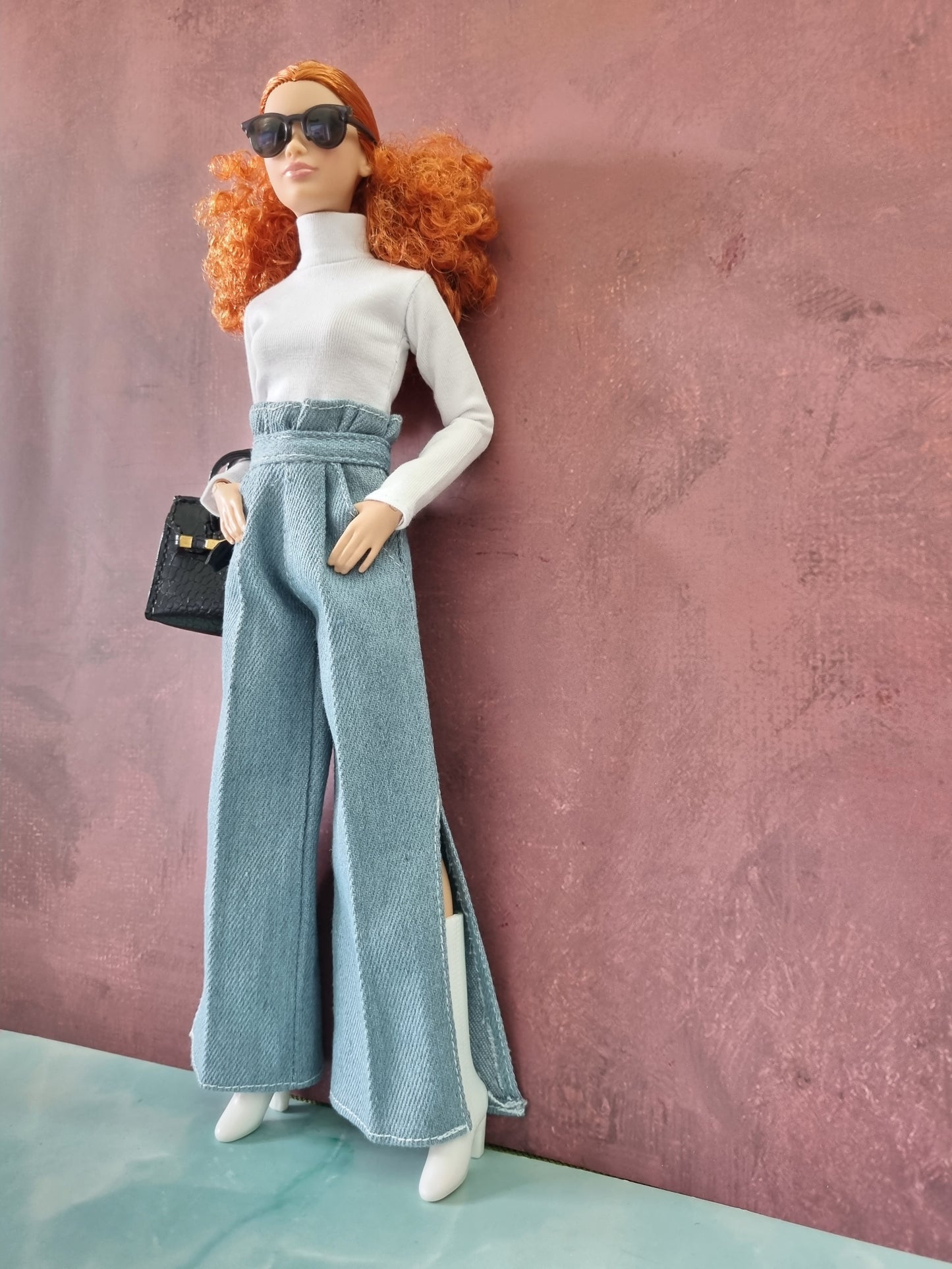 Jeans and white top for Barbie