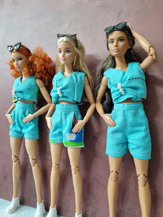 Blue suit for Barbie doll.