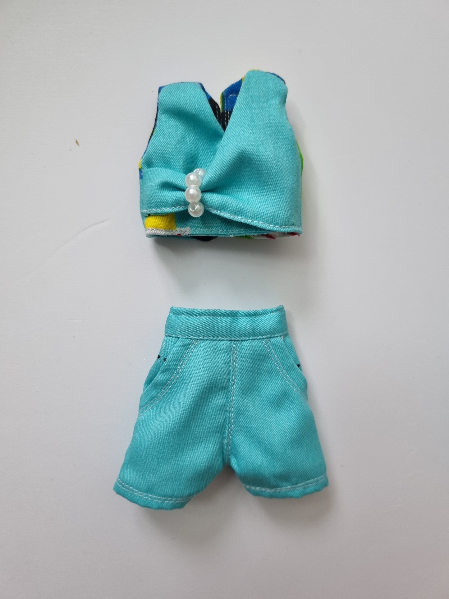 Blue suit for Barbie doll.