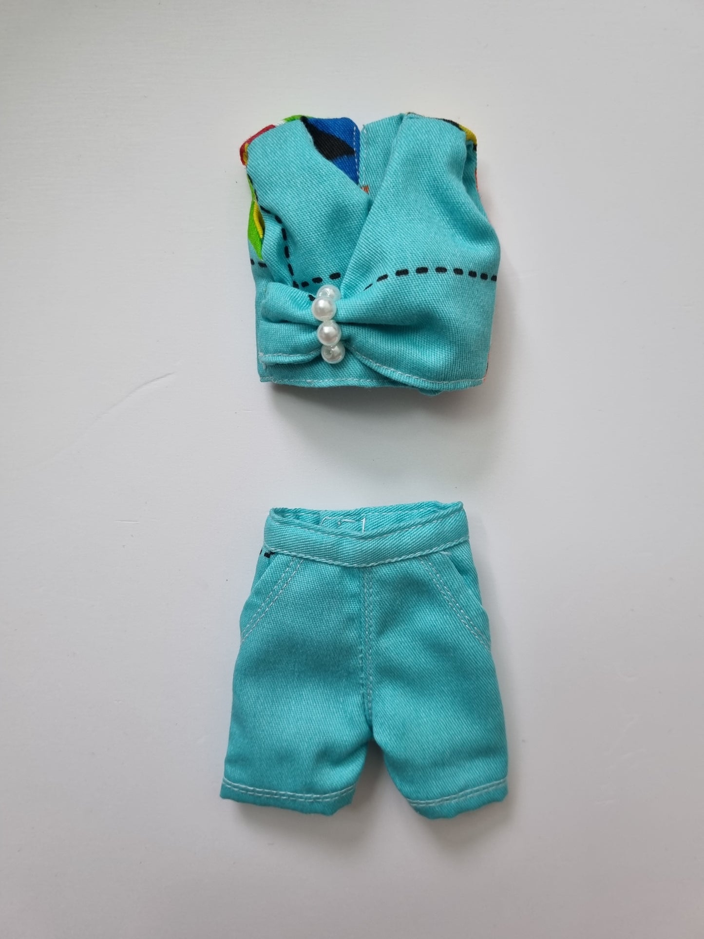 Blue suit for Barbie doll.
