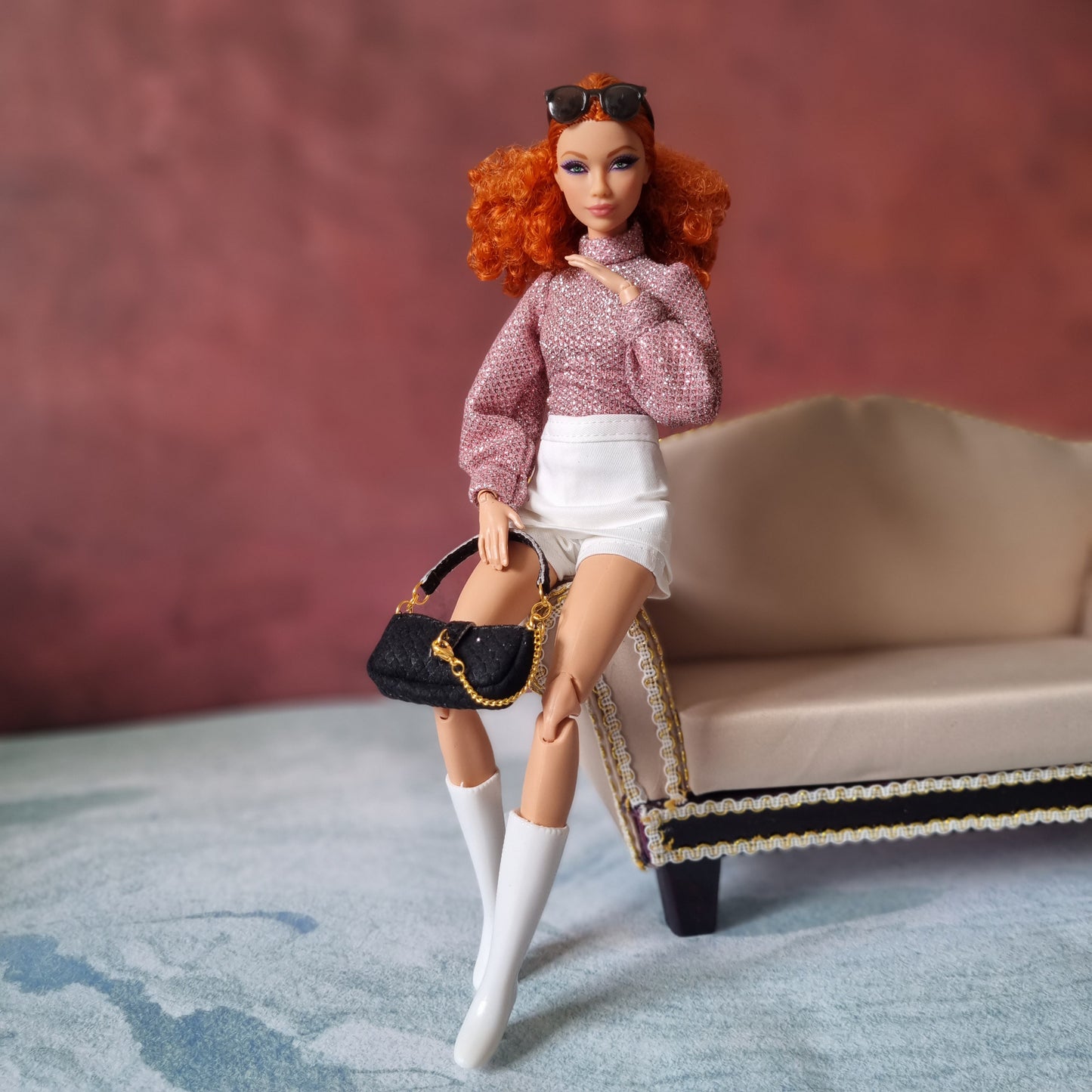 Black handbag For Barbie, Blythe , 1/6 Bjd doll