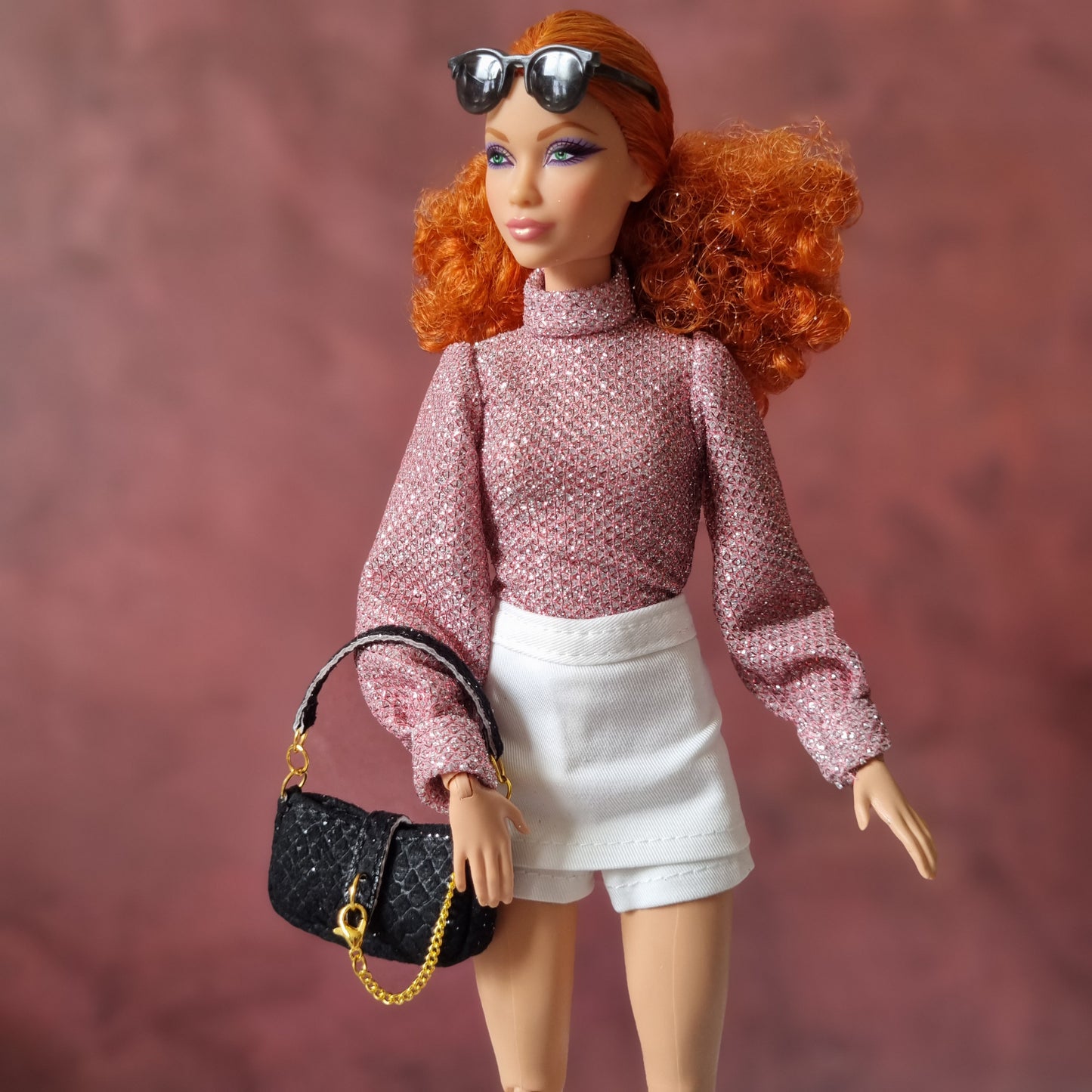 Black handbag For Barbie, Blythe , 1/6 Bjd doll