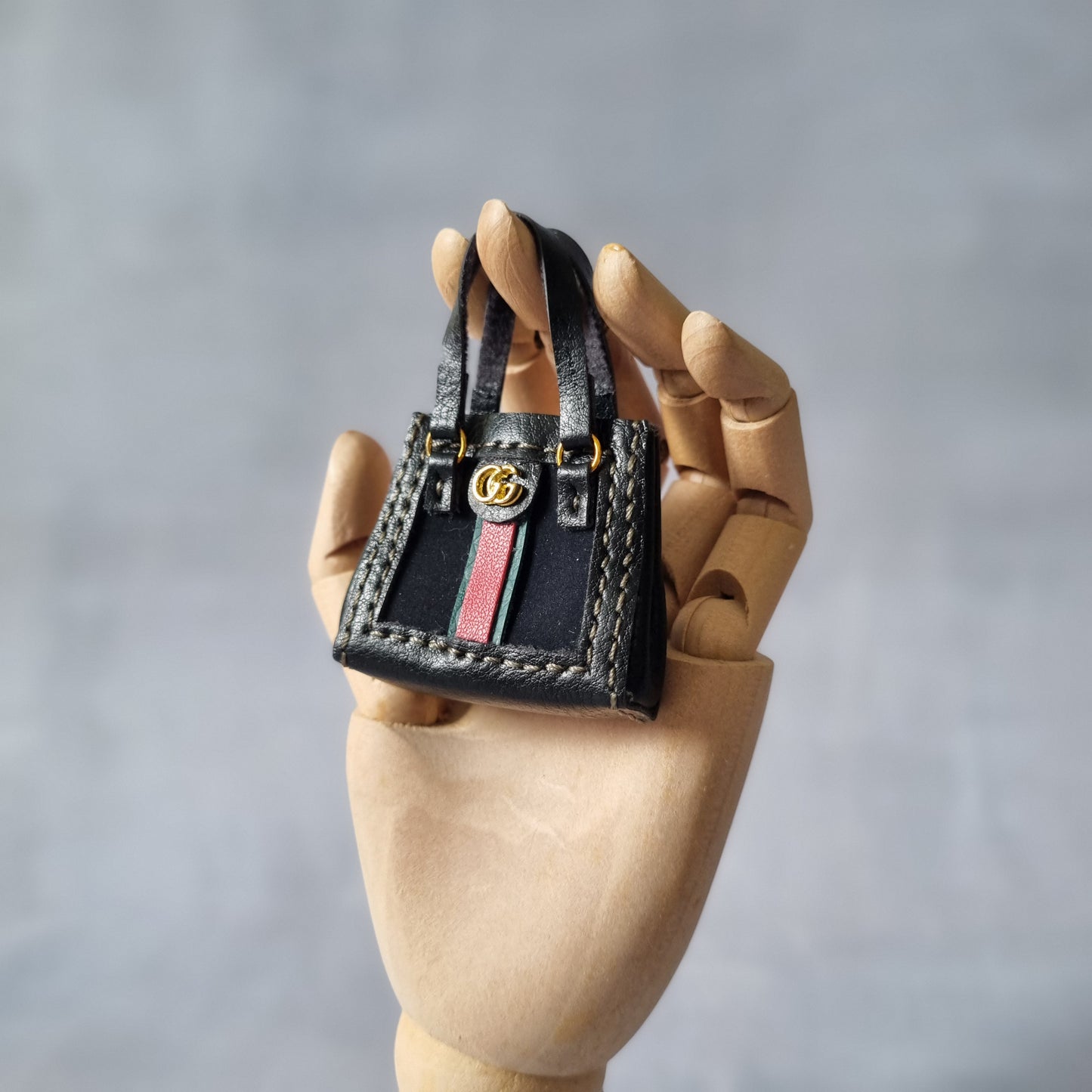 Black Handbag and dress for barbie, 1:6 doll