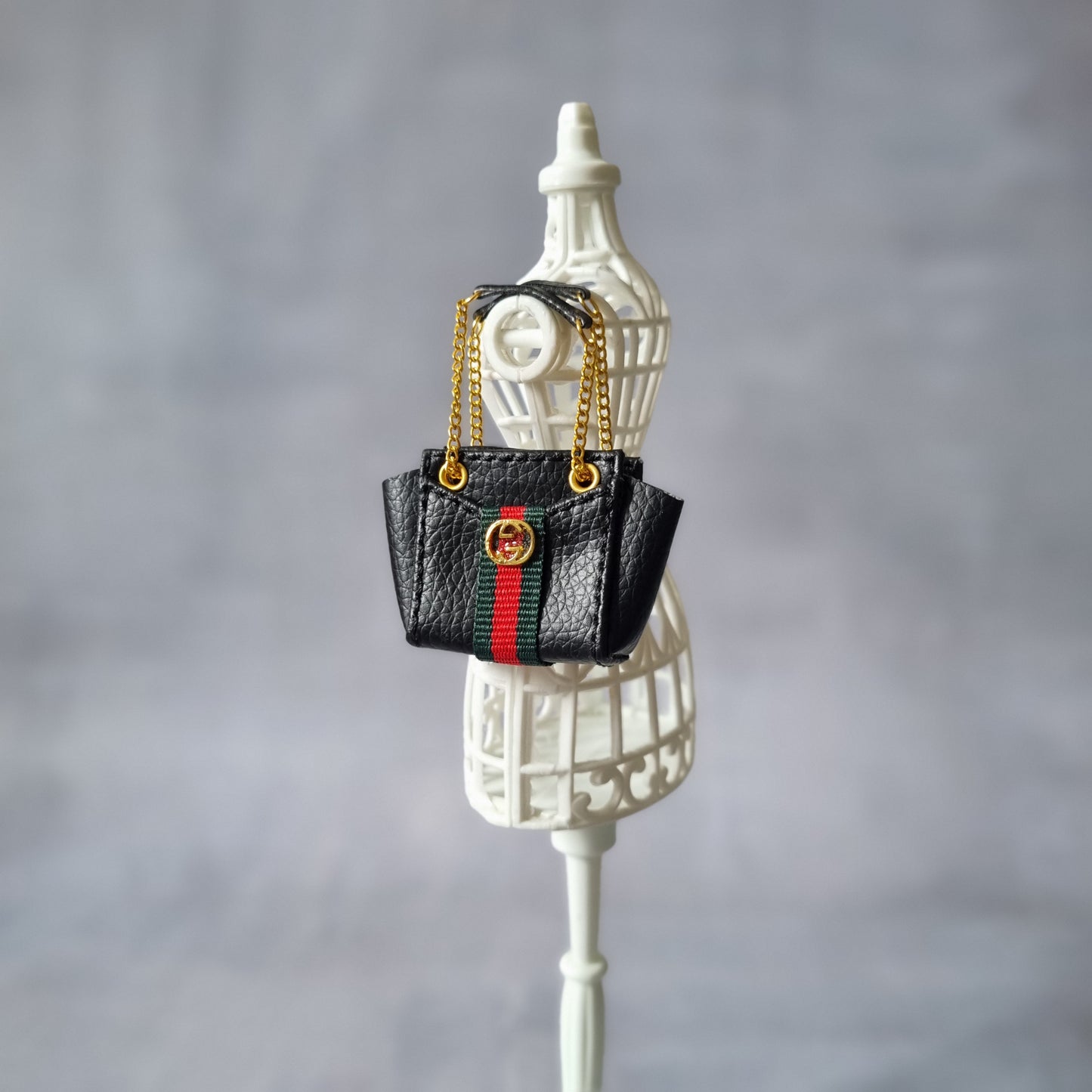 Black Handbag and dress for barbie, 1:6 doll