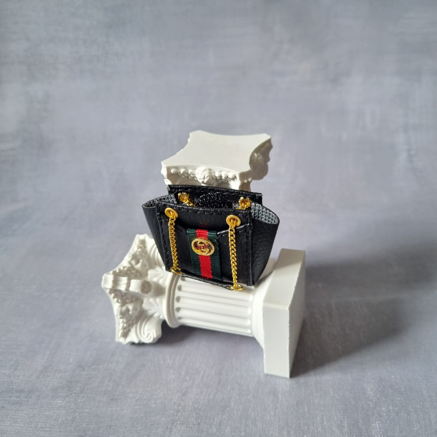 Black Handbag and dress for barbie, 1:6 doll