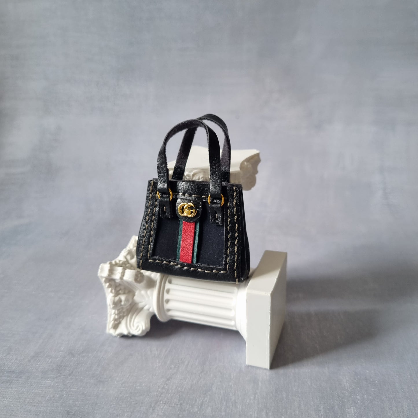 Black Handbag and dress for barbie, 1:6 doll