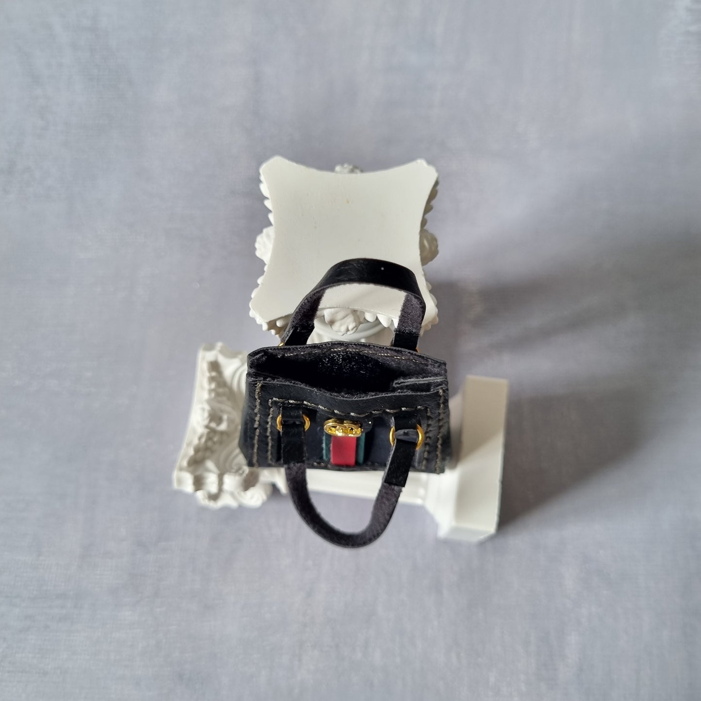 Black Handbag and dress for barbie, 1:6 doll