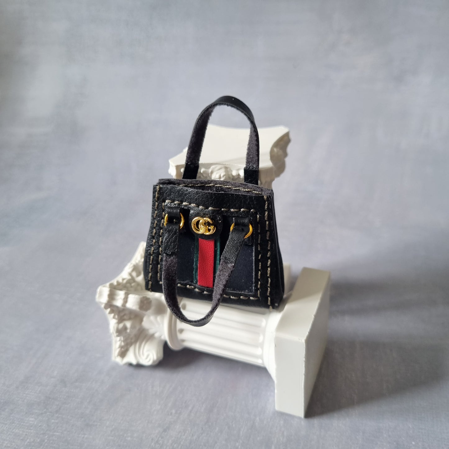 Black Handbag and dress for barbie, 1:6 doll