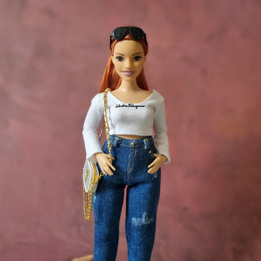 Top and  jeans for Barbie