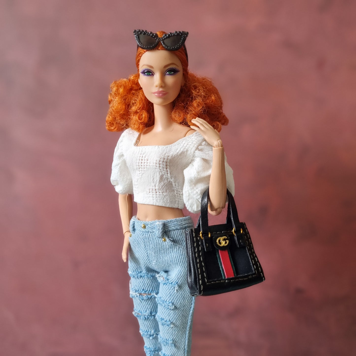 Crop top and jeans for Barbie