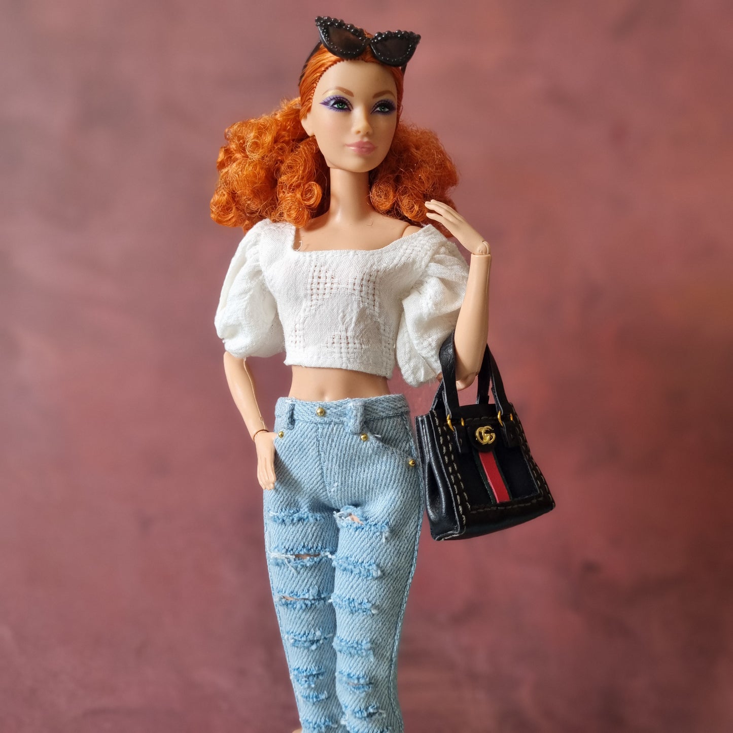Crop top and jeans for Barbie
