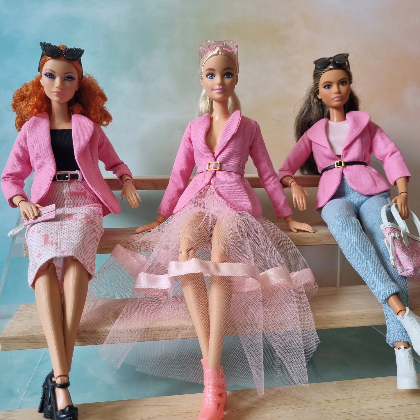 Blazer , Skirt , Jean handmade for Barbie doll
