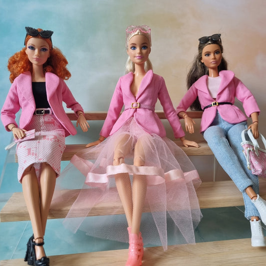 Blazer , Skirt , Jean handmade for Barbie doll