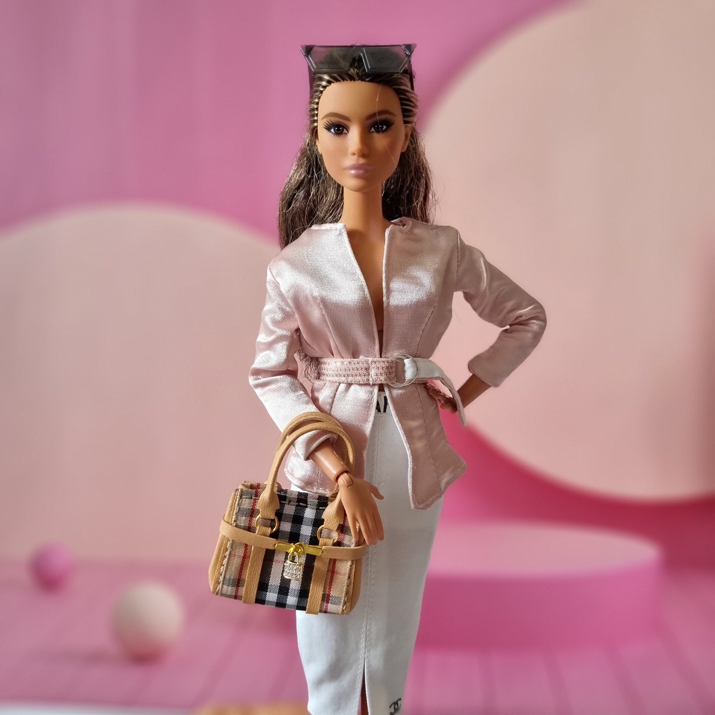 Blazer and white skirt for Barbie.