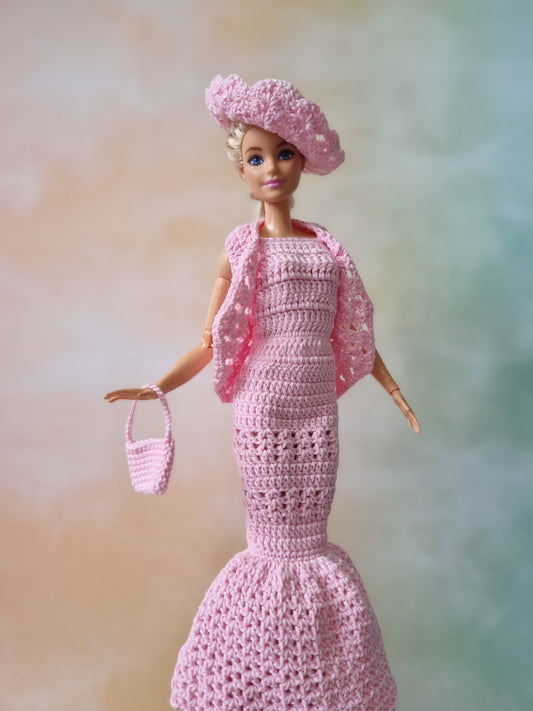 Crochet outfit for barbie doll, 11.5 inch doll