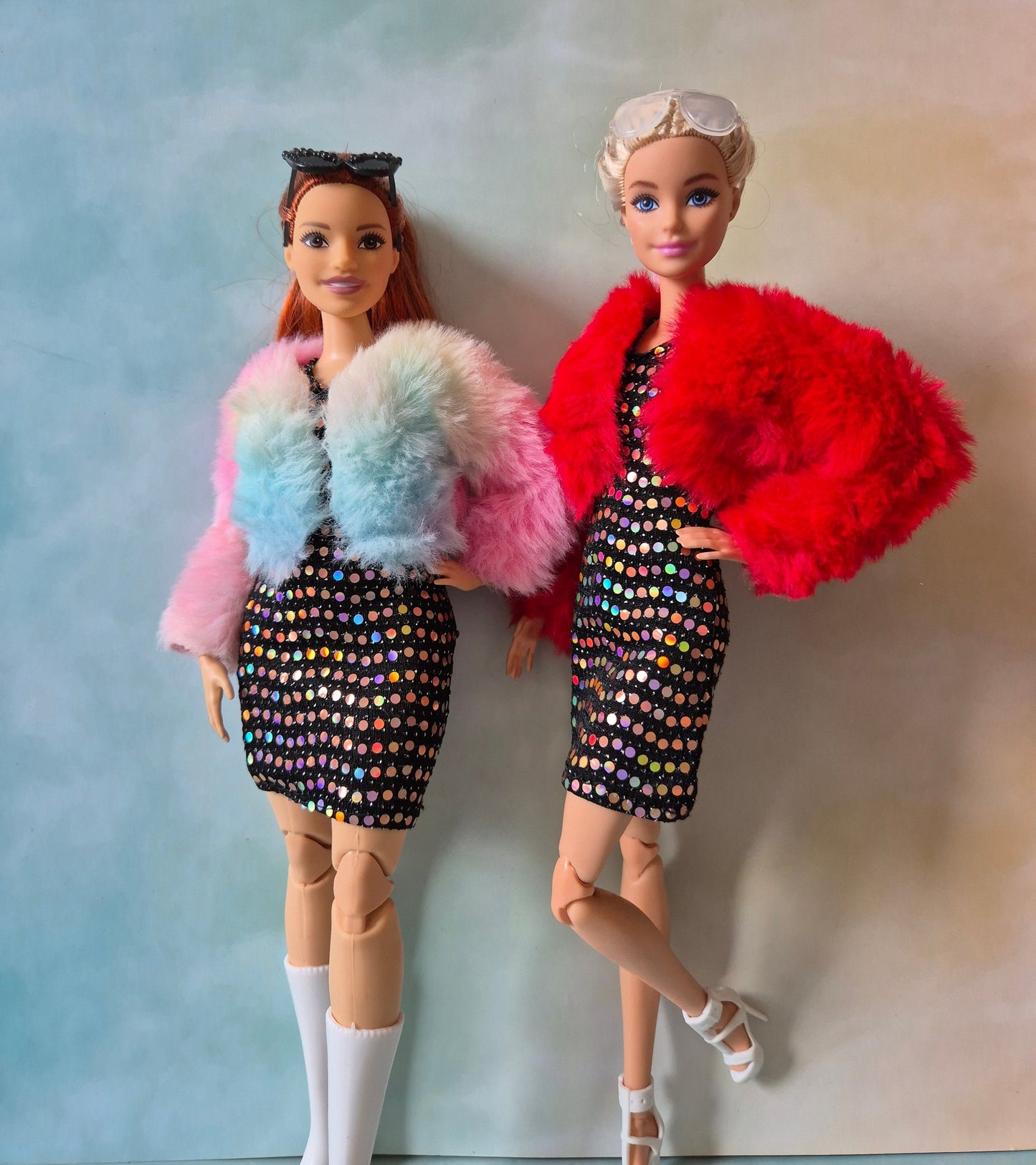Curvy and barbie with dress , jacket