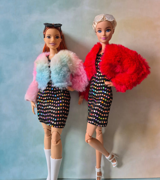 Curvy and barbie with dress , jacket