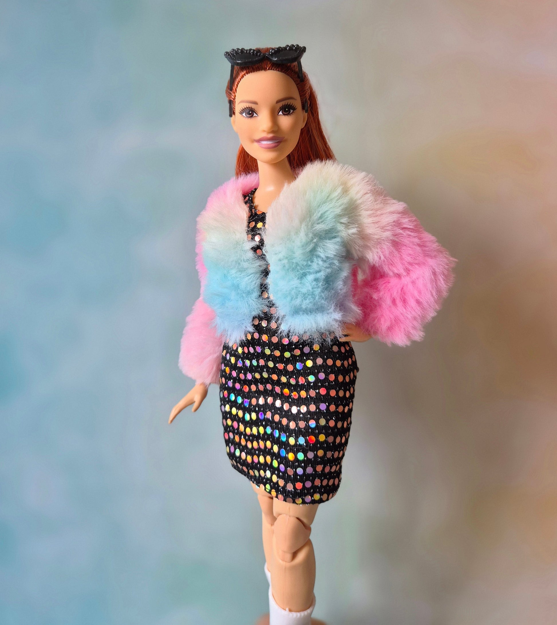 Curvy  barbie with dress , jacket