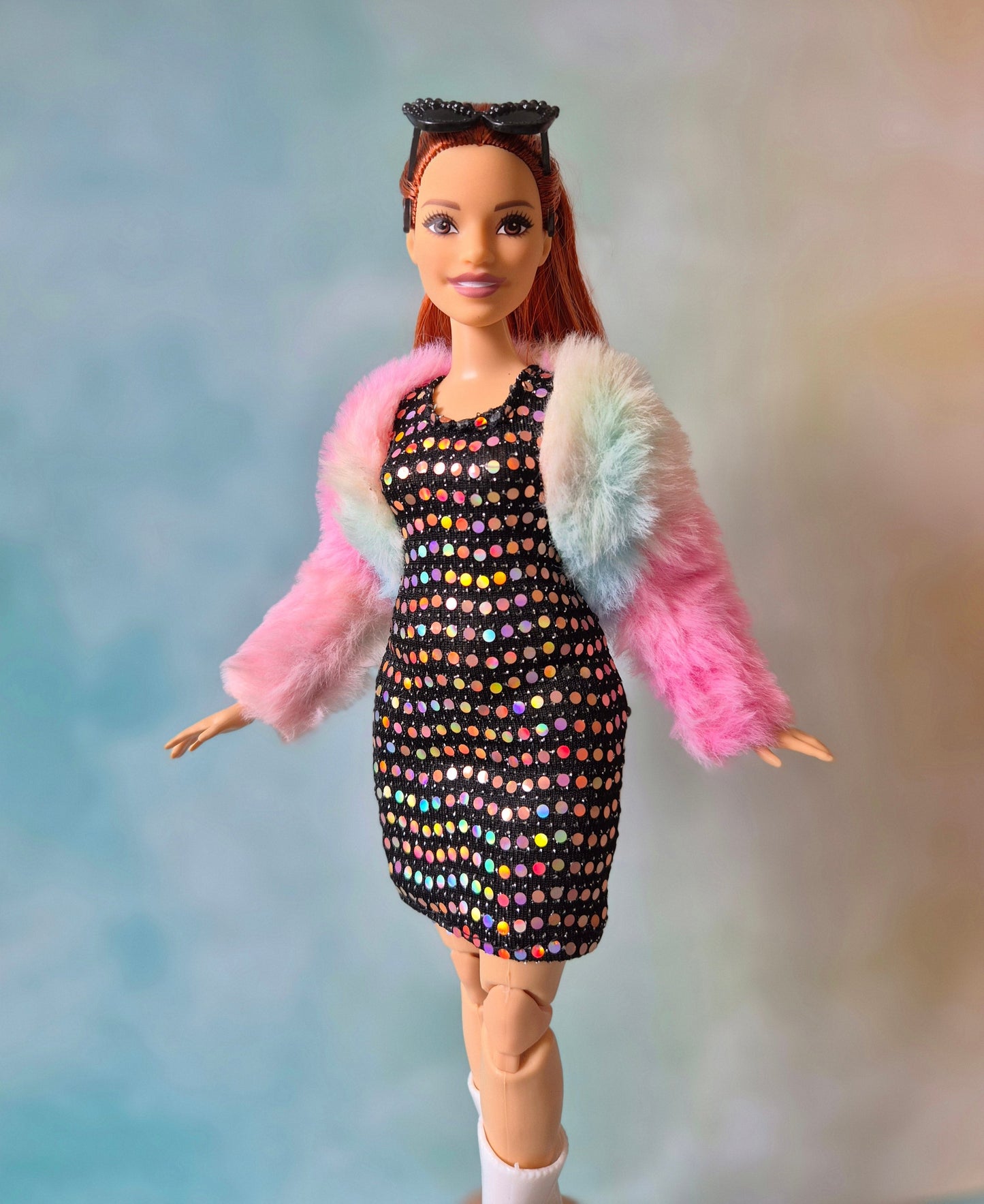 Curvy and barbie with dress , jacket