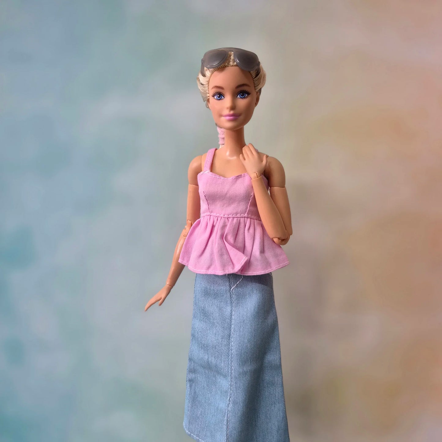 Top and jean skirt for Barbie