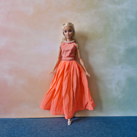 Halter top and Skirt for barbie doll, Curvy doll