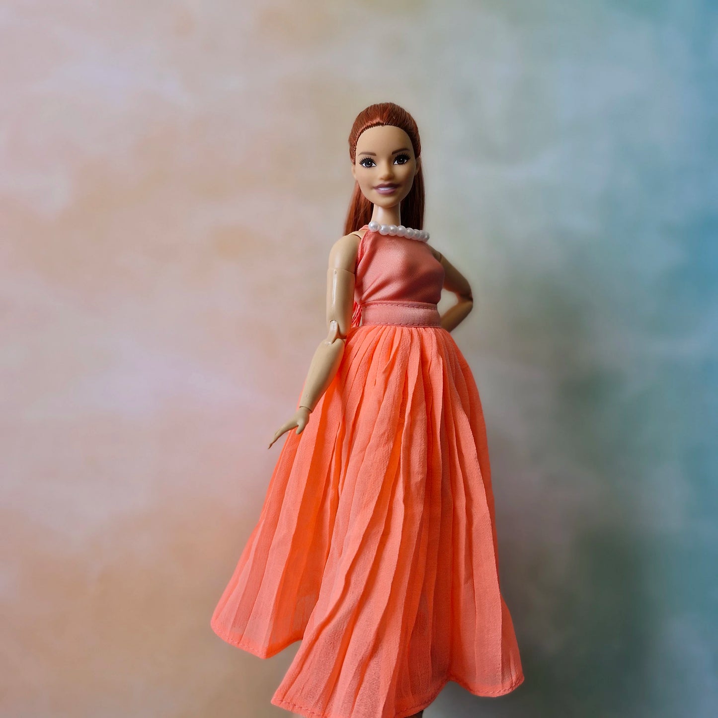 Halter top and Skirt for barbie doll, Curvy doll