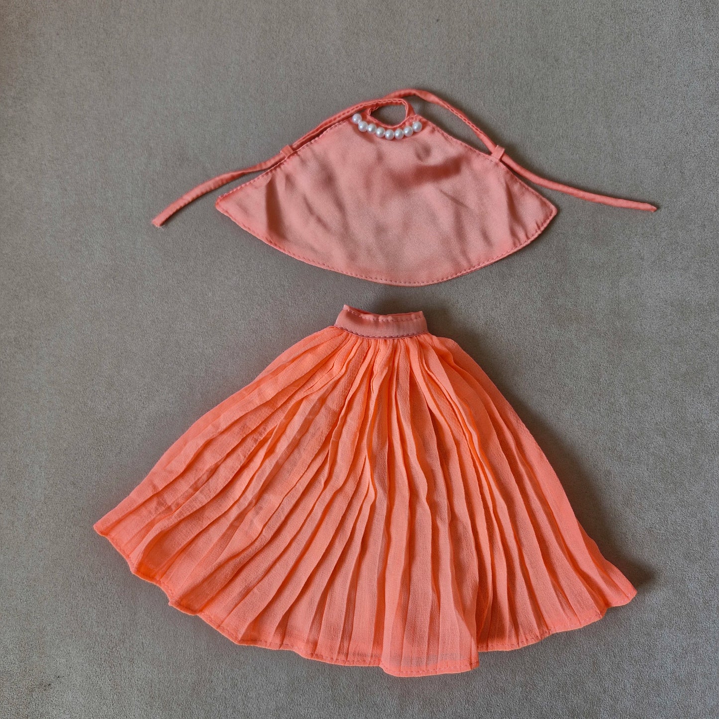Halter top and Skirt for barbie doll, Curvy doll