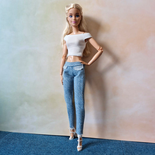 Off shoulder top and jeans for Barbie
