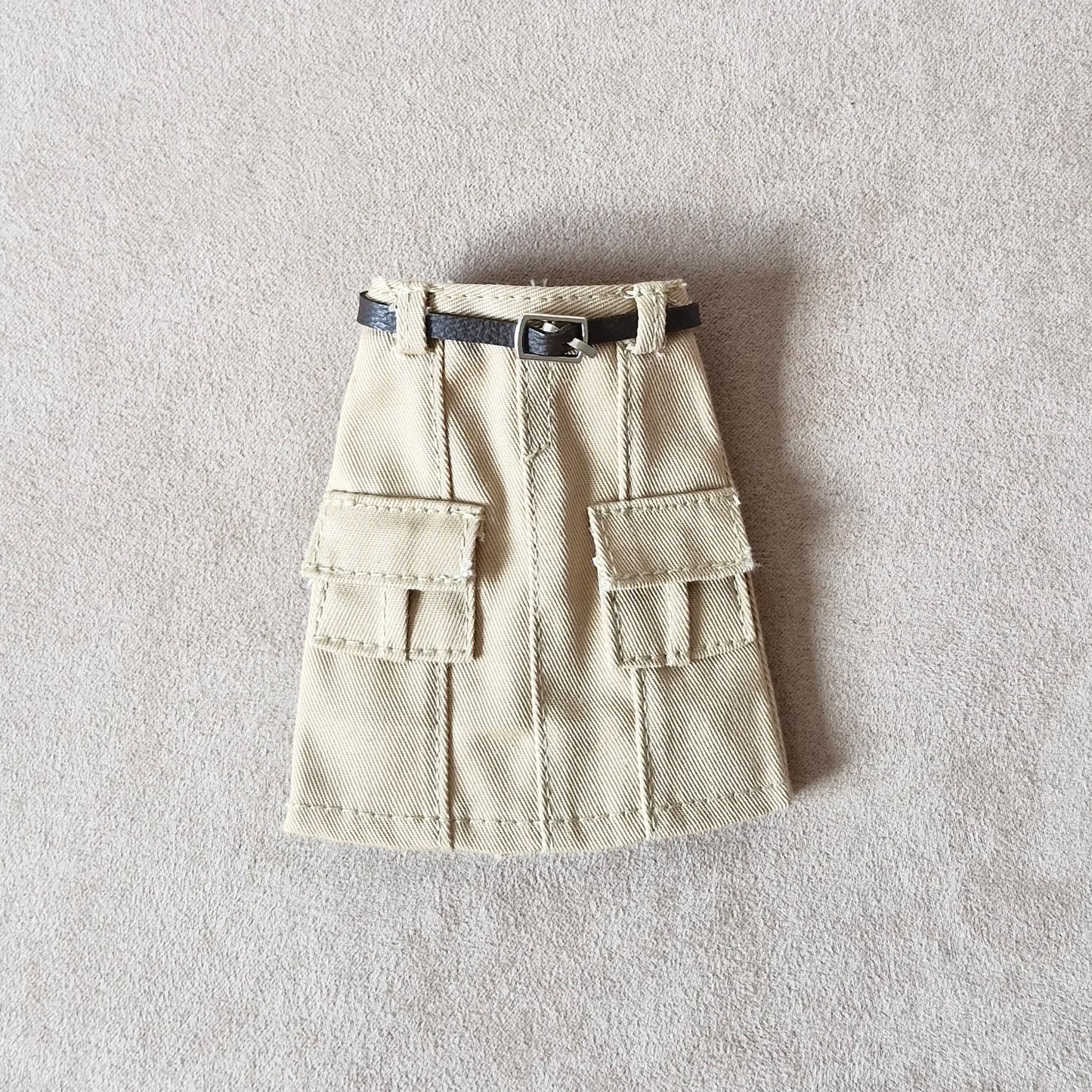 Black croptop and khaki skirt for barbie