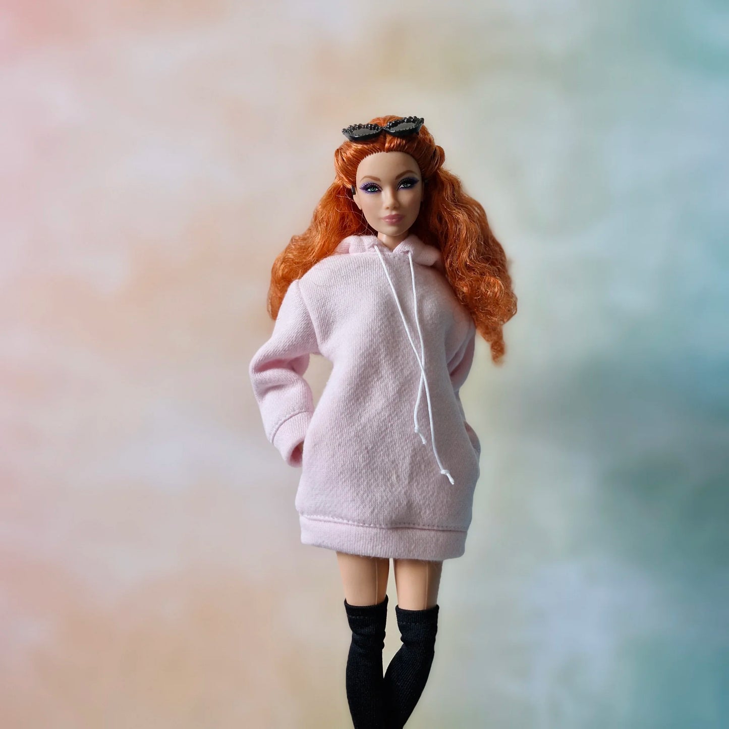 Hoodie dress and pink tracksuit for Barbie doll