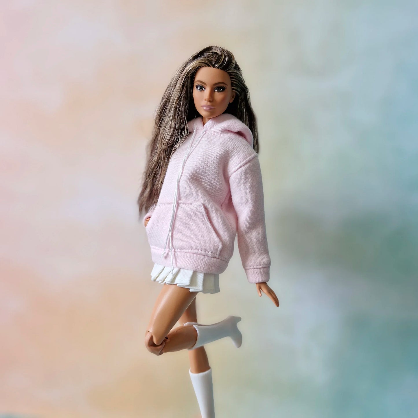 Hoodie dress and pink tracksuit for Barbie doll
