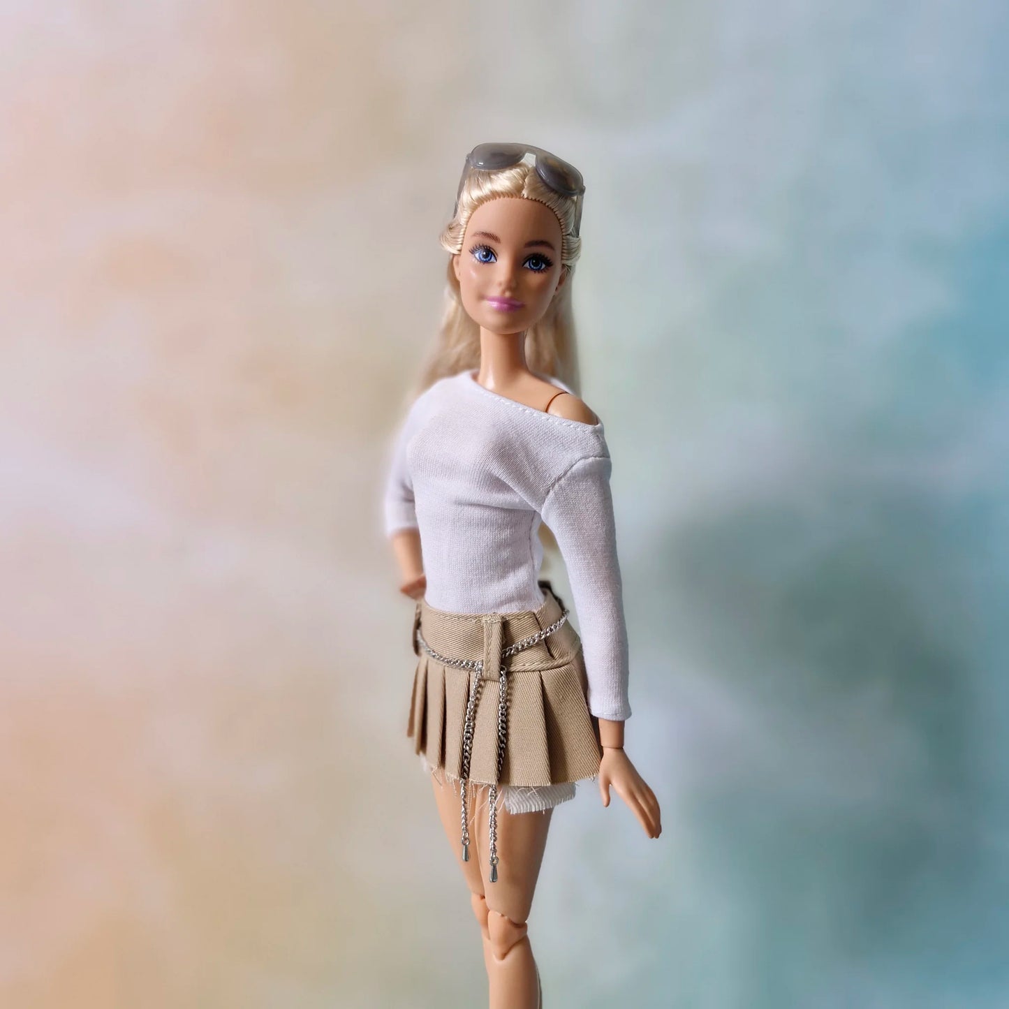 Outfit Croptop and pleated mini skirts for Barbie doll