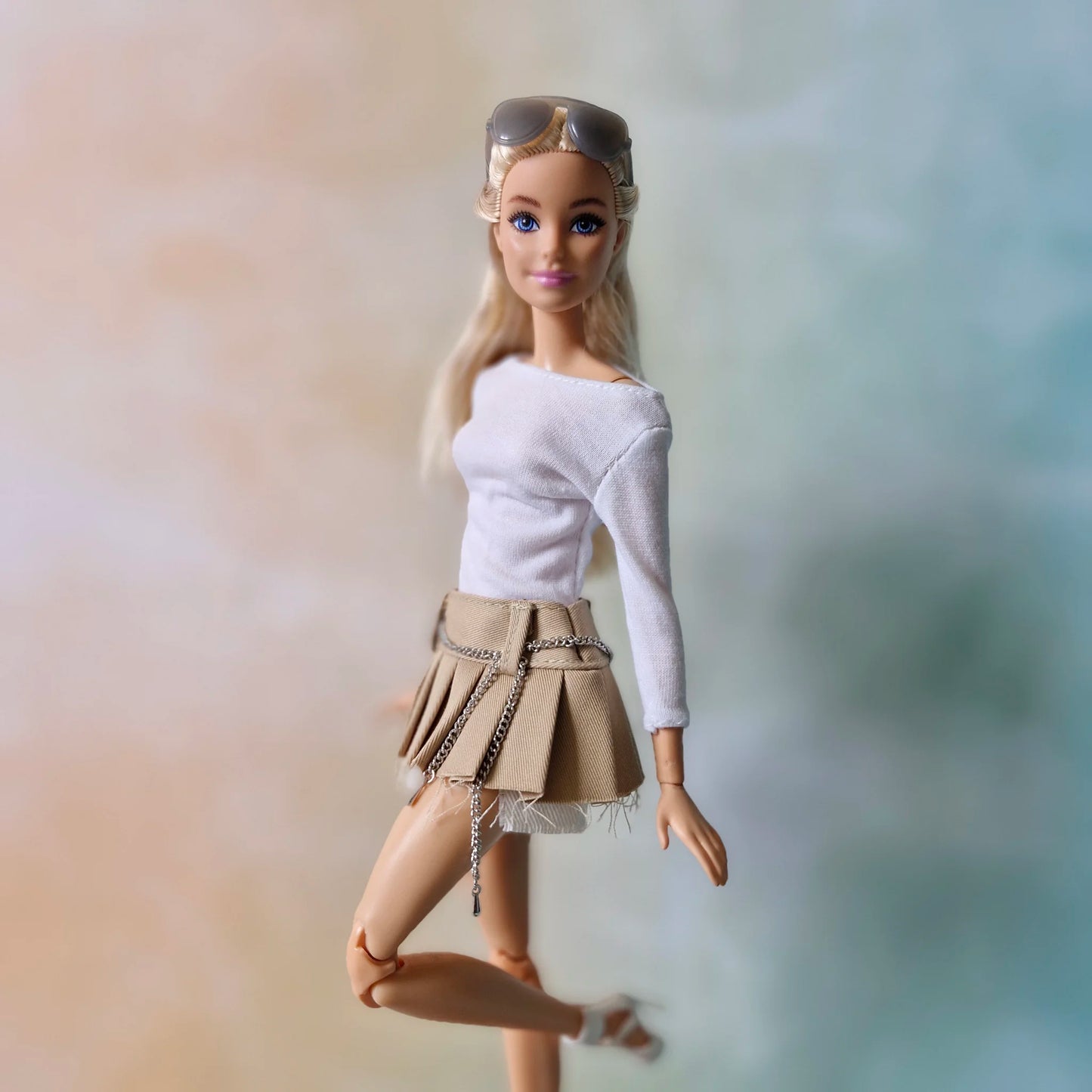 Outfit Croptop and pleated mini skirts for Barbie doll