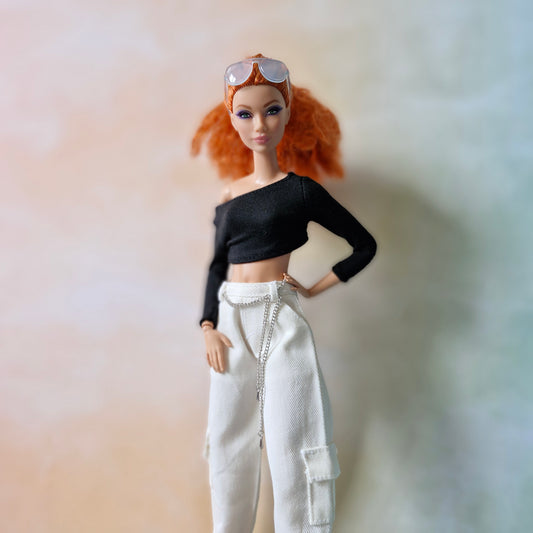Croptop and pants for barbie doll