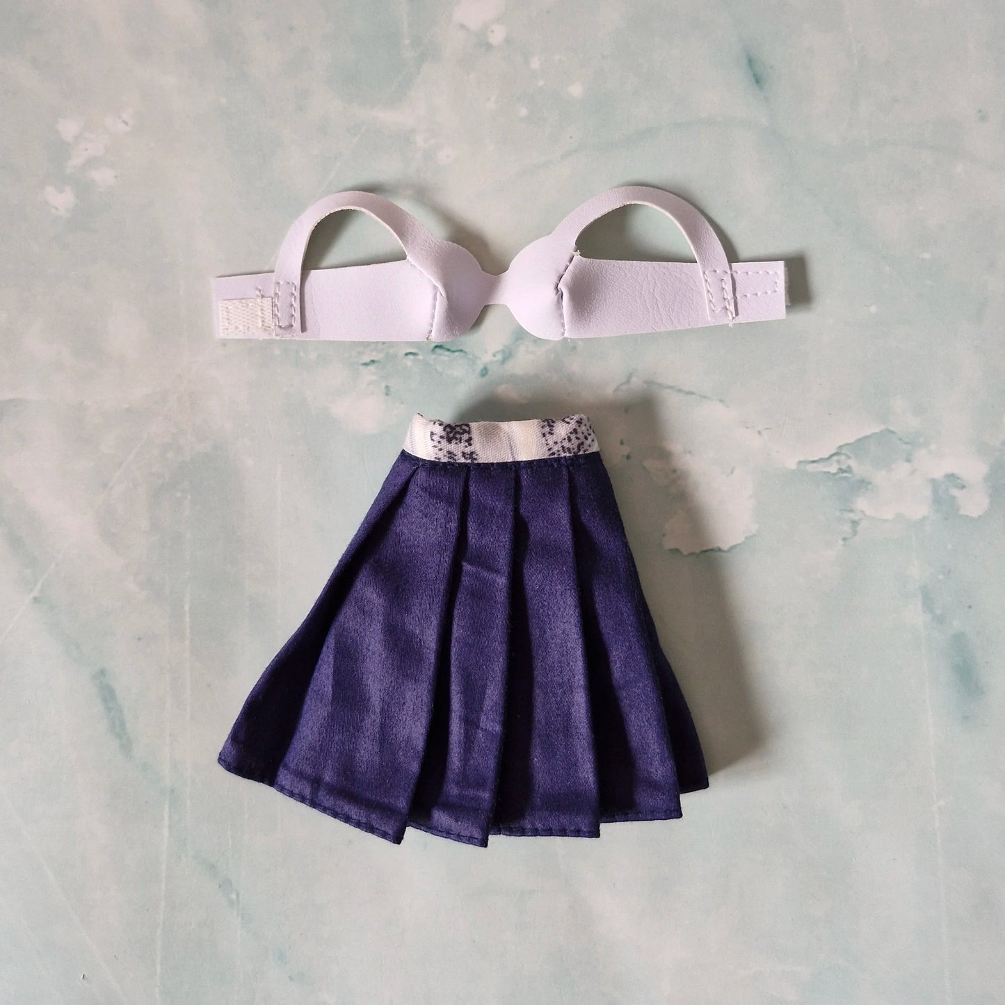 Speckled Gray Jacket & Navy Skirt Set for Barbie doll