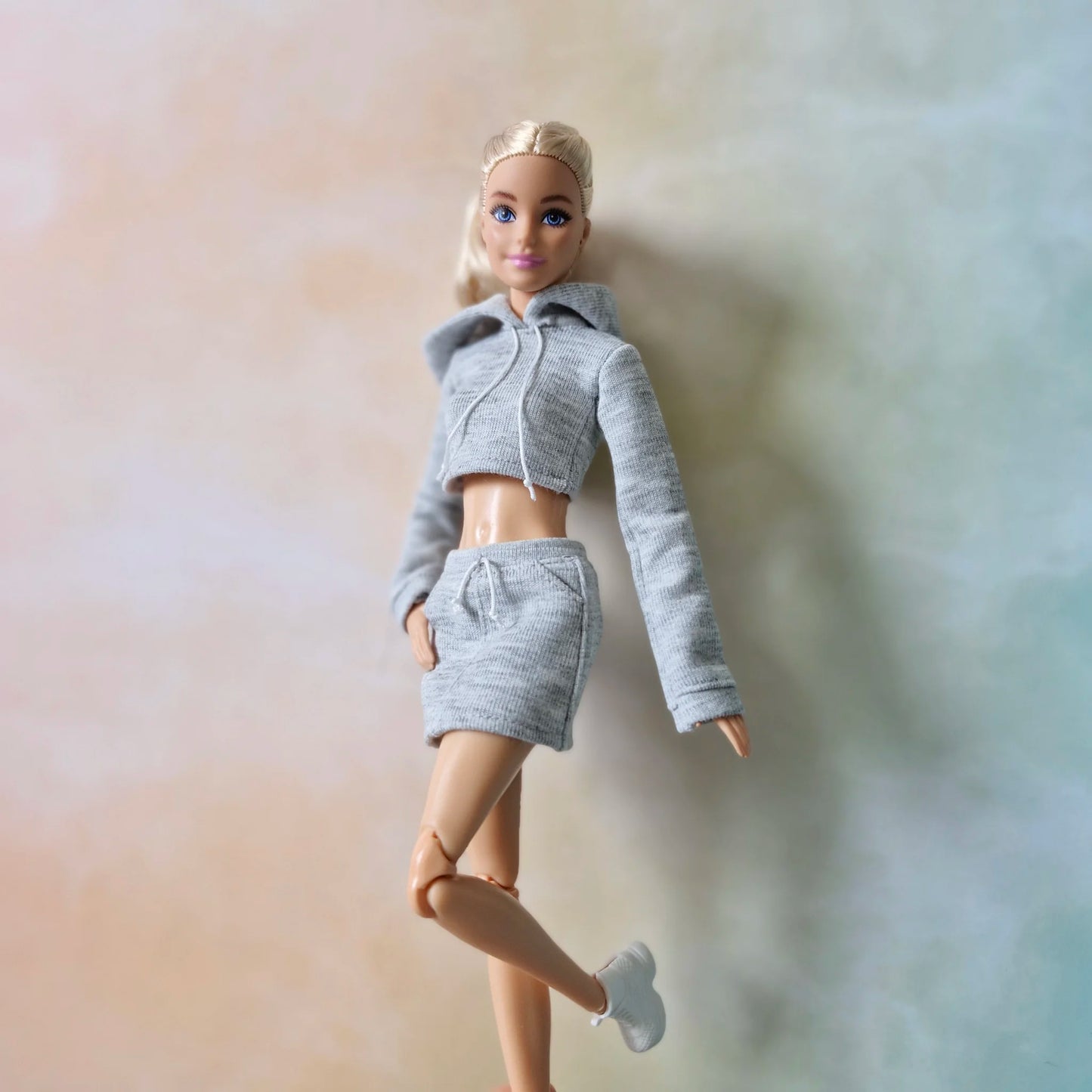 Grey set outfit for barbie doll, 11.5" fashion doll