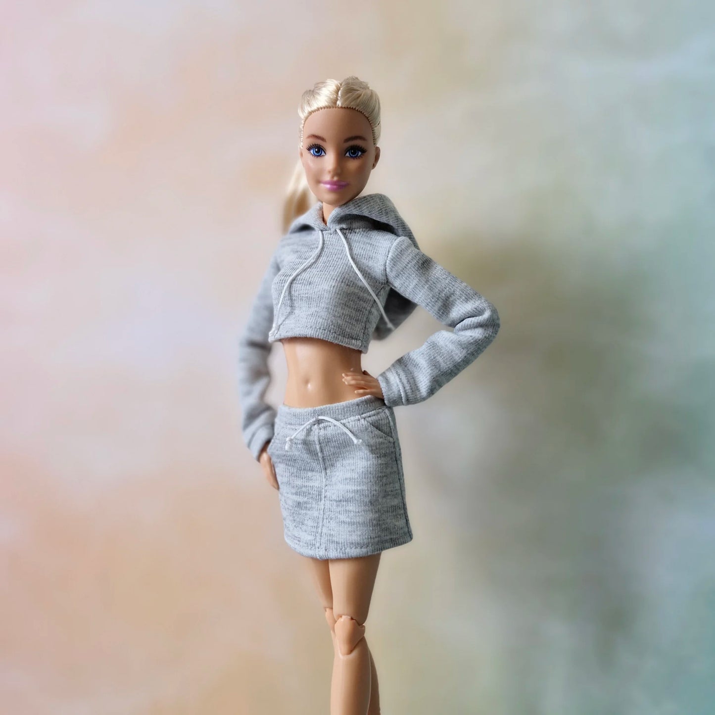 Grey set outfit for barbie doll, 11.5" fashion doll