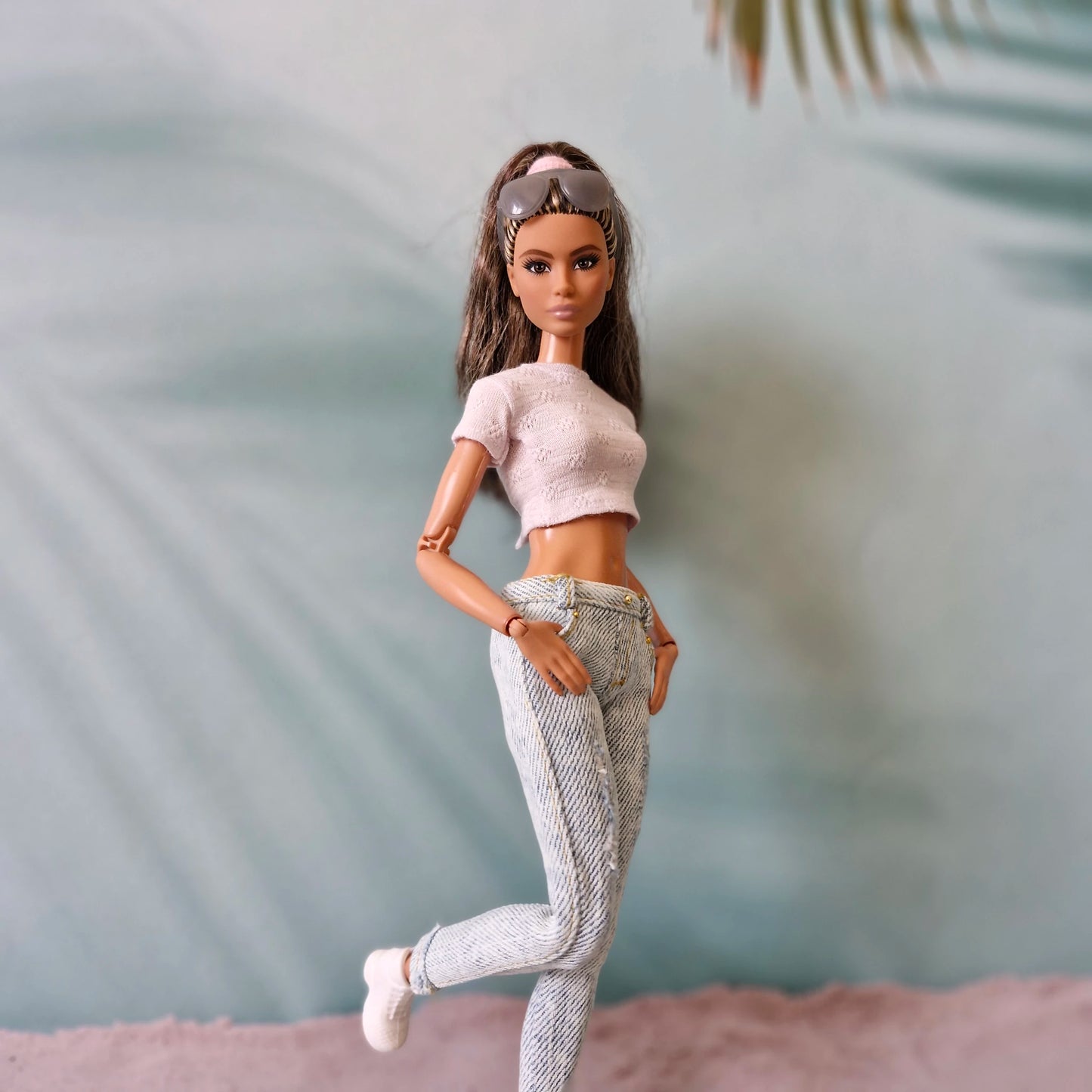 Distressed Jeans and White Top Set for Barbie and Curvy