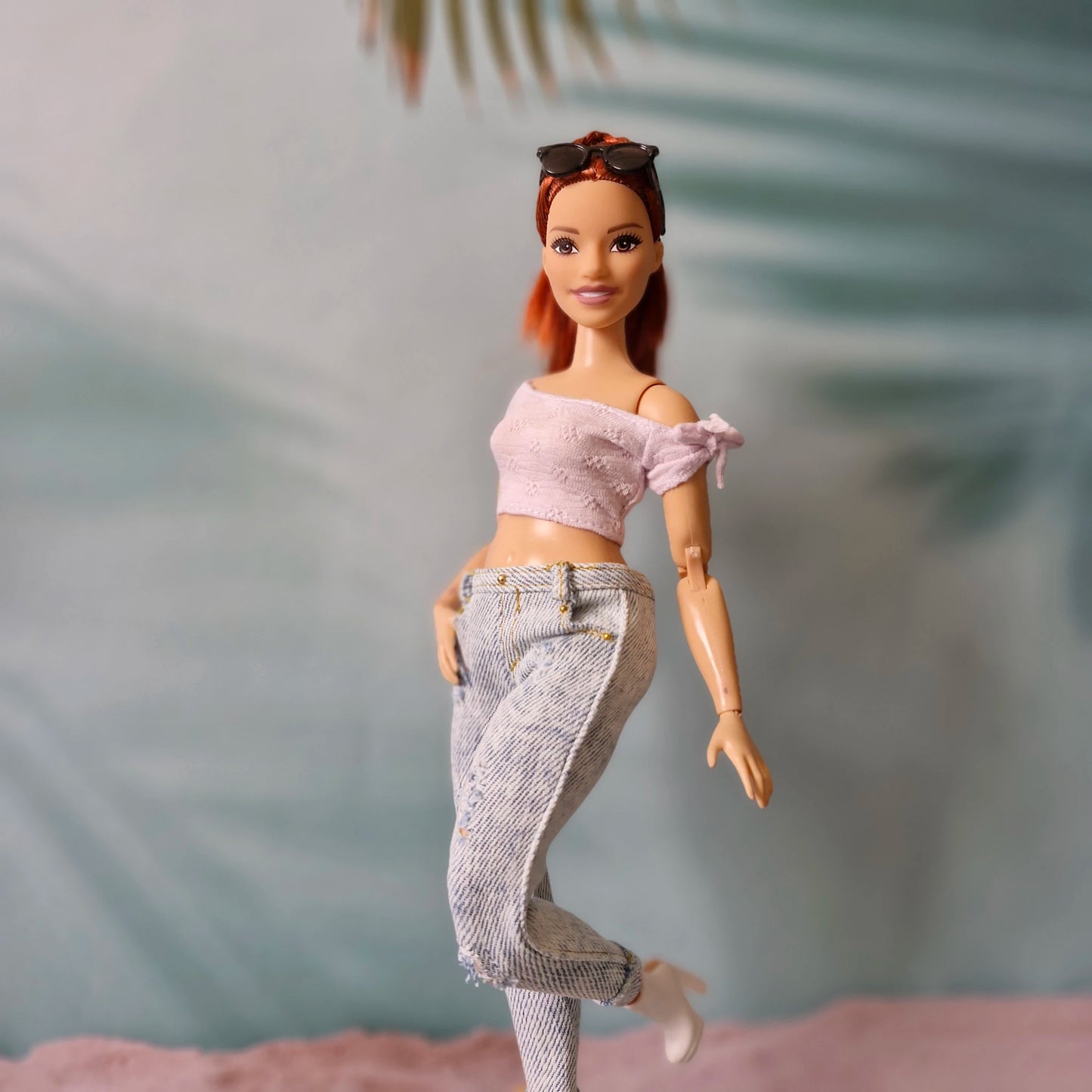 Distressed Jeans and White Top Set for Barbie and Curvy