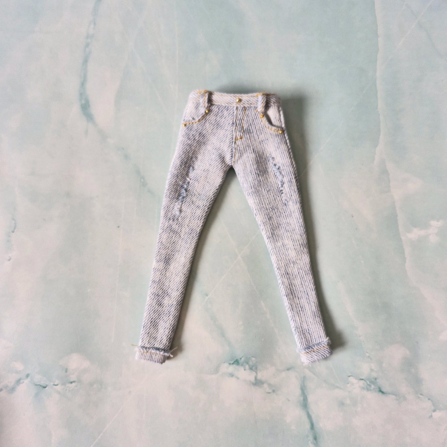 Distressed Jeans and White Top Set for Barbie and Curvy
