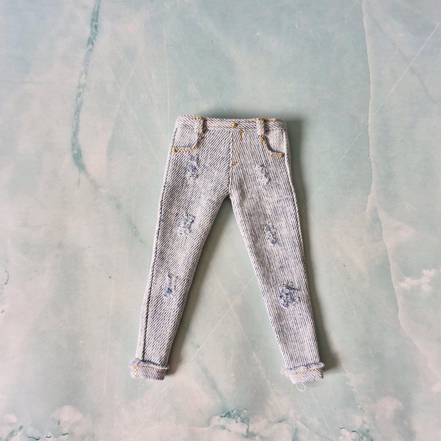 Distressed Jeans and White Top Set for Barbie and Curvy