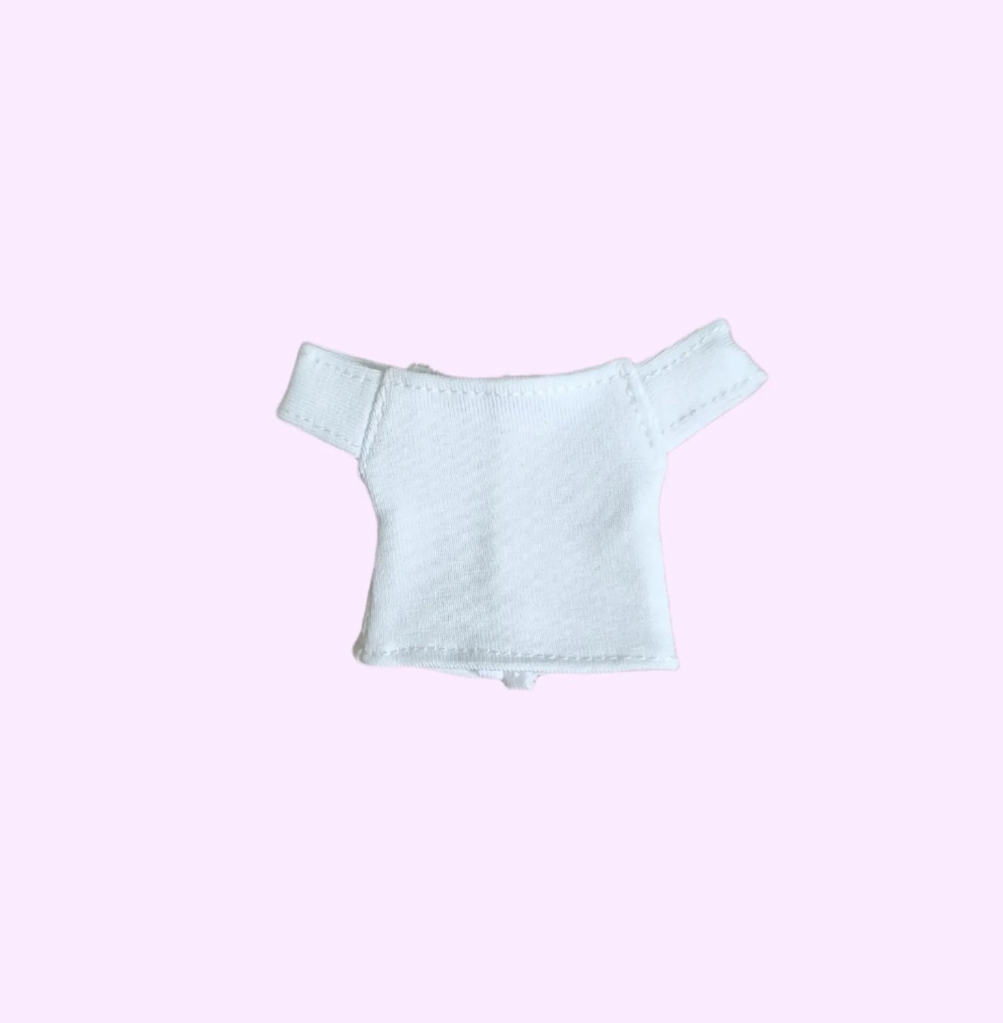 White off-shoulder short sleeve t-shirt for Barbie doll